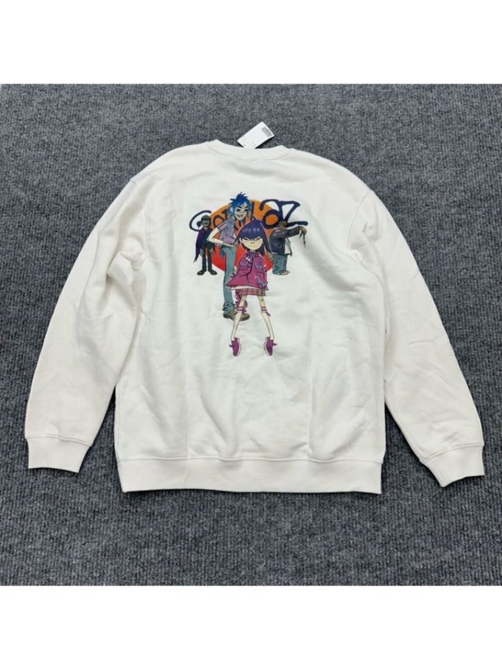 H&M Gorillaz Band White Graphic Pullover Crew Neck Sweatshirt Mens sz Large NEW